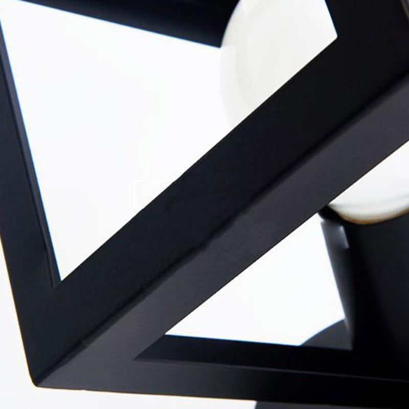 Plafoniera da incasso geometrica nera in stile retrò industriale in ferro battuto per corridoio