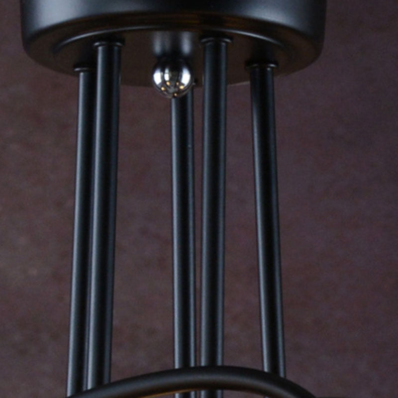 Black Sputnik Semi Flush Mount in Industrial Creative Style Lacquered Iron Ceiling Fixture