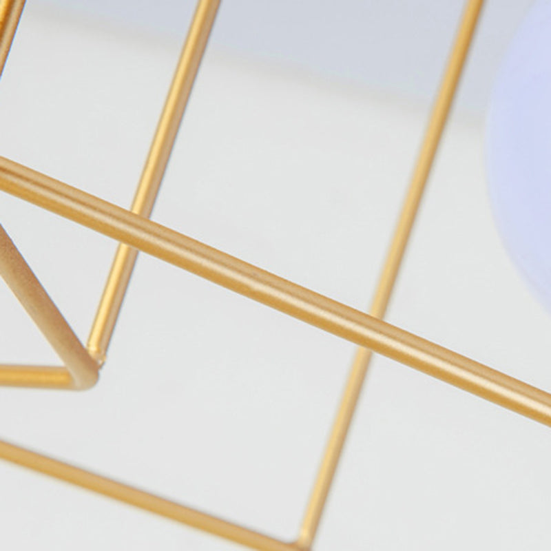 Geometric Pendant Light Industrial 1 Light Metal Flush Mount Light Fixture in Black