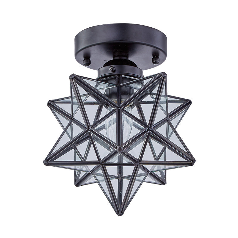 Geometric Pendant Light Industrial 1 Light Metal Flush Mount Light Fixture in Copper