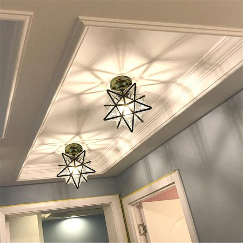 Geometric Pendant Light Industrial 1 Light Metal Flush Mount Light Fixture in Copper