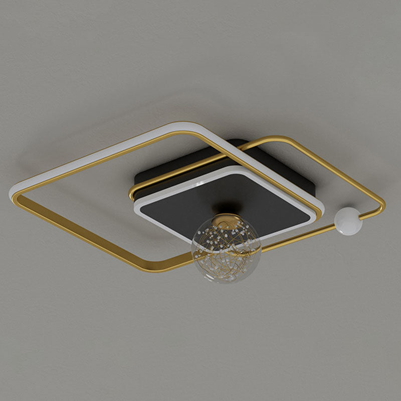 Lámparas de techo geométricas de montaje empotrado, lámpara de techo moderna de montaje empotrado para dormitorio