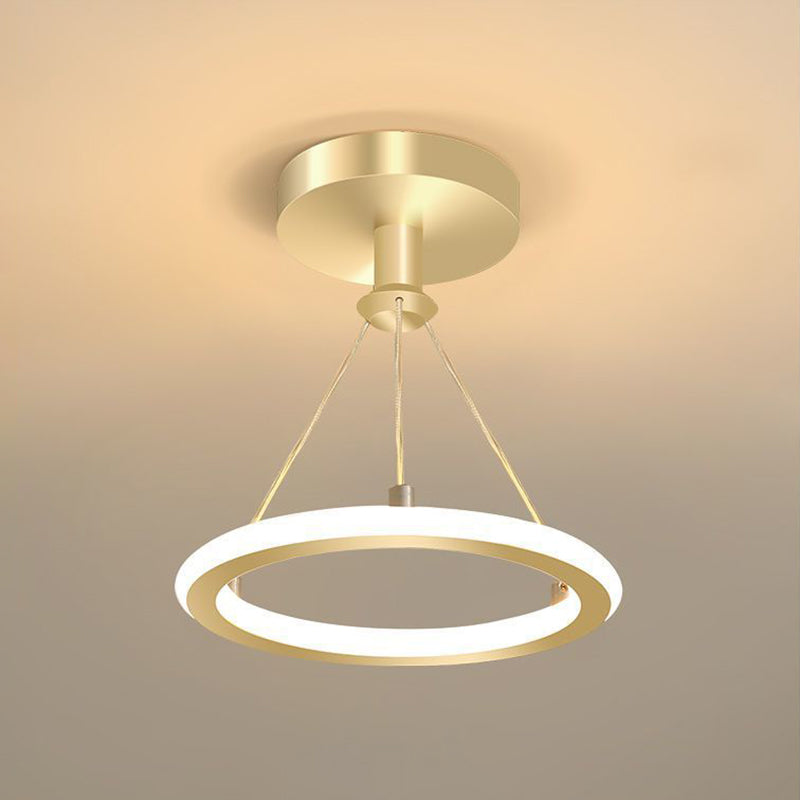 Minimalista lampada da soffitto in metallo, luci di lusso del supporto a filo del soffitto dell'ombra del cerchio per l'interno
