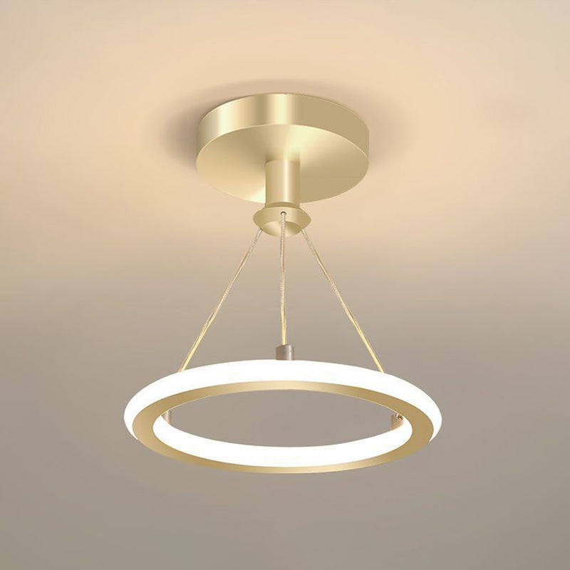 Minimalista lampada da soffitto in metallo, luci di lusso del supporto a filo del soffitto dell'ombra del cerchio per l'interno