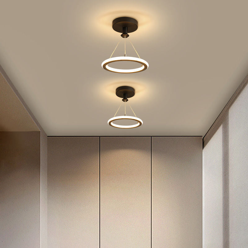 Minimalista lampada da soffitto in metallo, luci di lusso del supporto a filo del soffitto dell'ombra del cerchio per l'interno