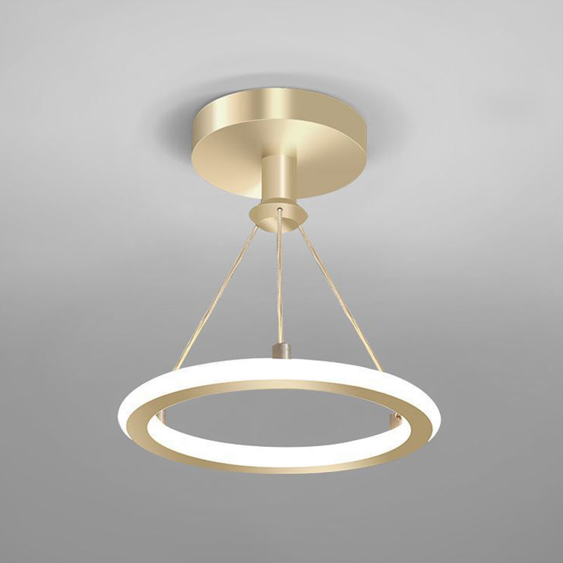 Minimalista lampada da soffitto in metallo, luci di lusso del supporto a filo del soffitto dell'ombra del cerchio per l'interno