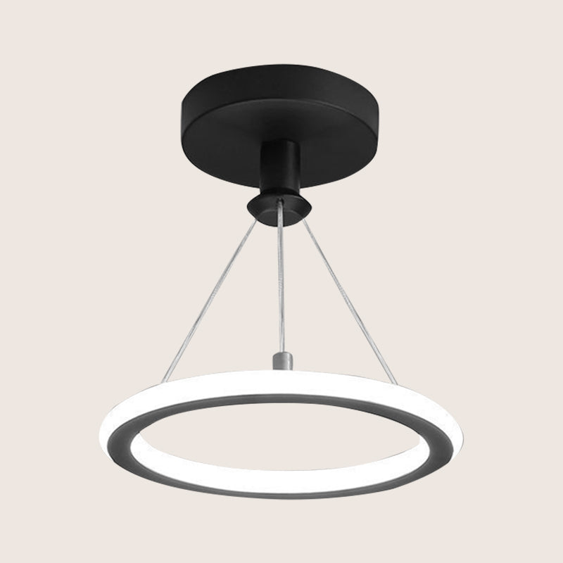 Minimalista lampada da soffitto in metallo, luci di lusso del supporto a filo del soffitto dell'ombra del cerchio per l'interno