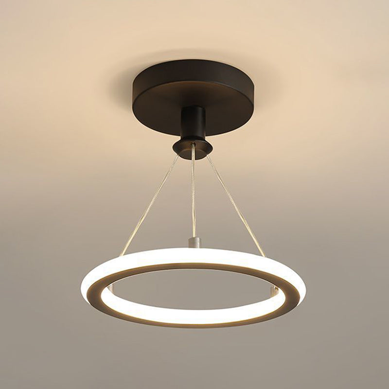 Minimalista lampada da soffitto in metallo, luci di lusso del supporto a filo del soffitto dell'ombra del cerchio per l'interno
