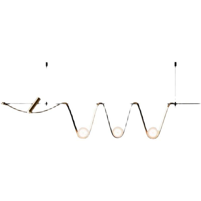 Metal Linear Pendant Light Fixture Modern Style 4-Lights Hanging Chandelier