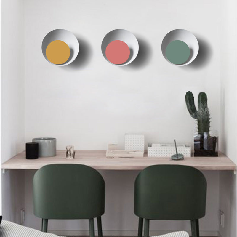 Iluminación de la pared de sombra redonda lámpara de apliques de metal de luz 1 de luz para sala de estar para sala de estar