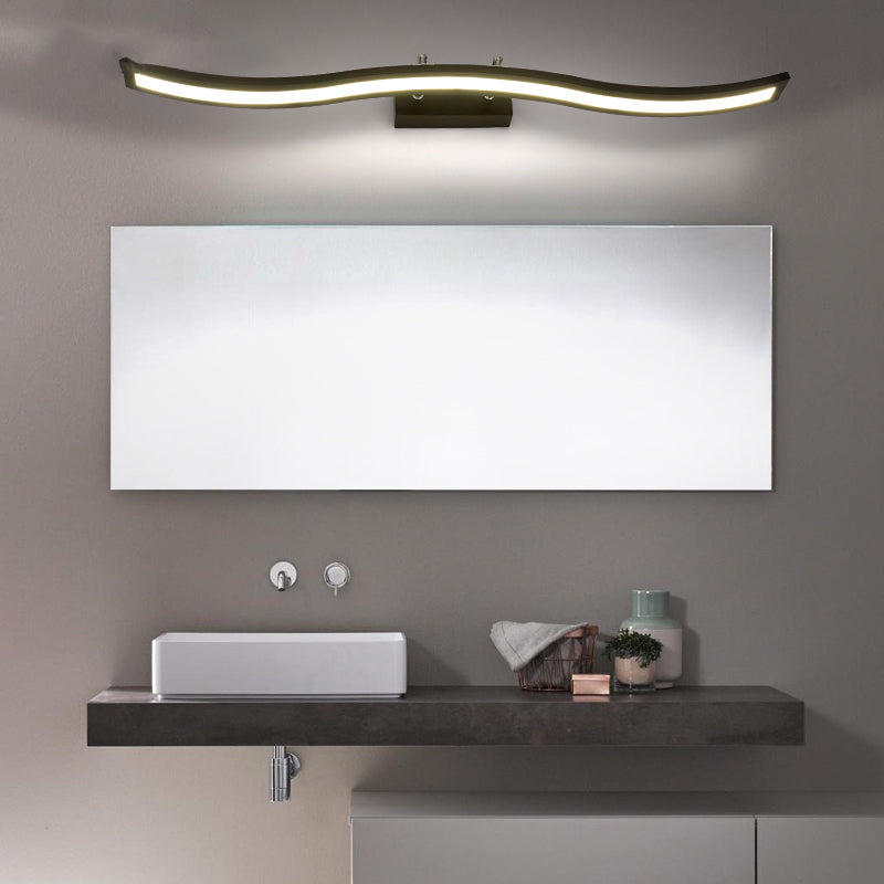 Minimalism 1-Light Wall Sconce Metal Linear Wall Mounted Light for Bathroom