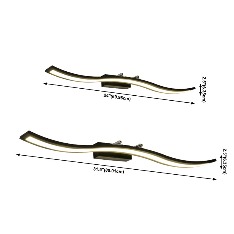 Minimalism 1-Light Wall Sconce Metal Linear Wall Mounted Light for Bathroom