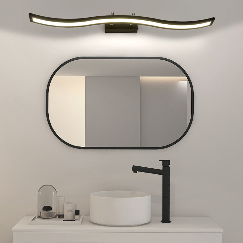Minimalism 1-Light Wall Sconce Metal Linear Wall Mounted Light for Bathroom