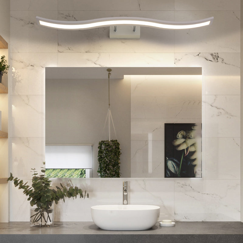 Minimalism 1-Light Wall Sconce Metal Linear Wall Mounted Light for Bathroom
