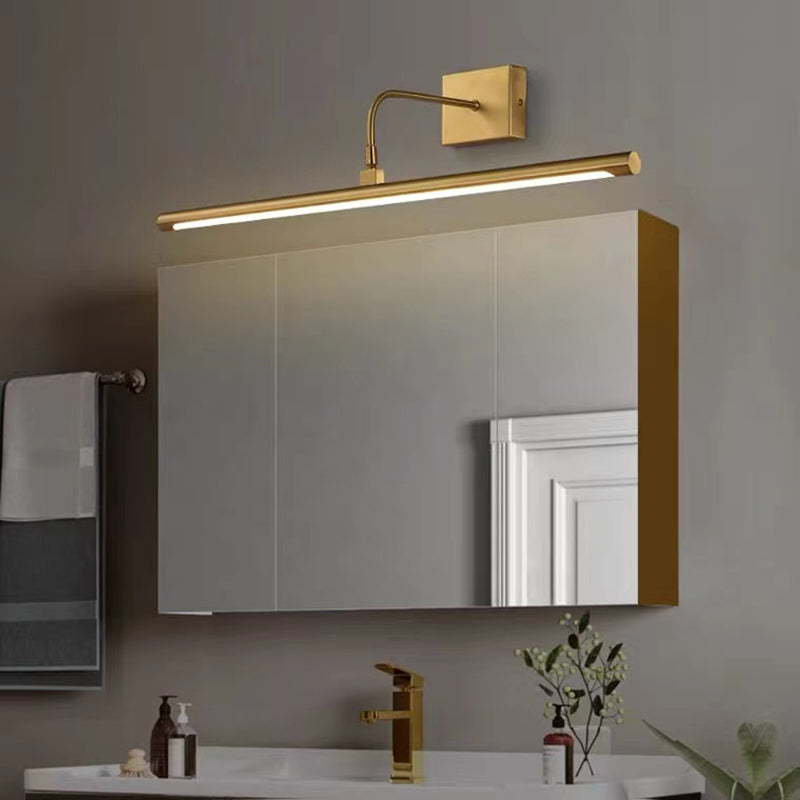 1-Light Linear Wall Sconces Modern Metal Wall Sconce Lights in Gold for Bathroom