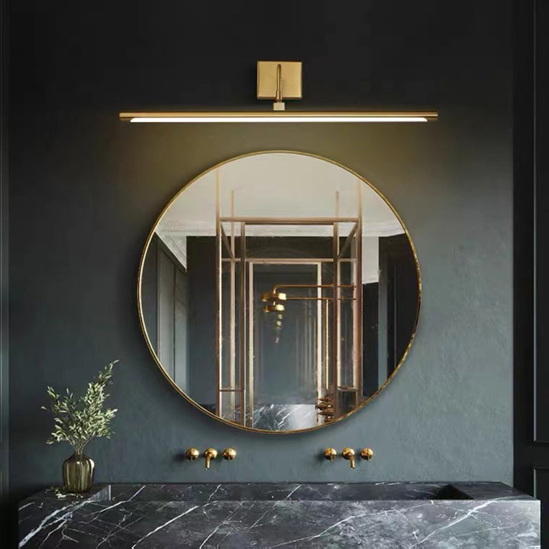 1-Light Linear Wall Sconces Modern Metal Wall Sconce Lights in Gold for Bathroom