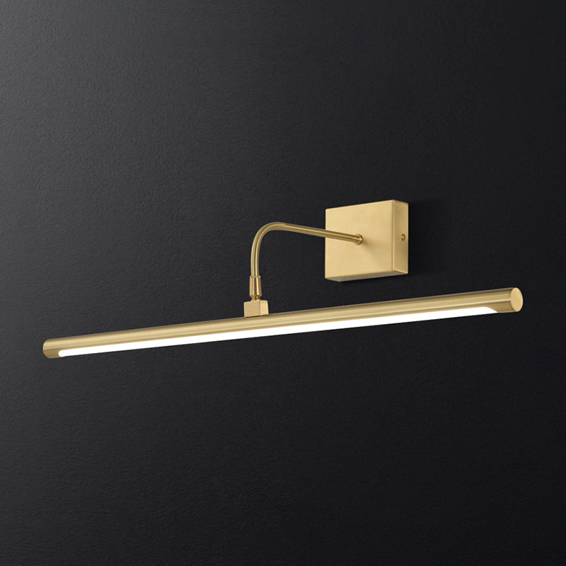 1-Light Linear Wall Sconces Modern Metal Wall Sconce Lights in Gold for Bathroom