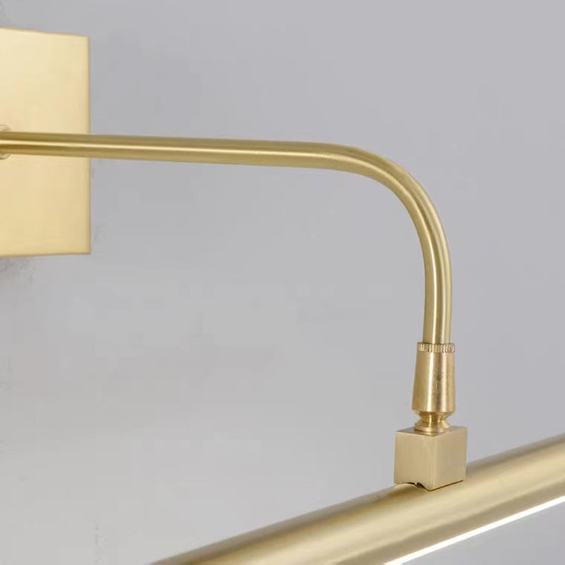 1-Light Linear Wall Sconces Modern Metal Wall Sconce Lights in Gold for Bathroom