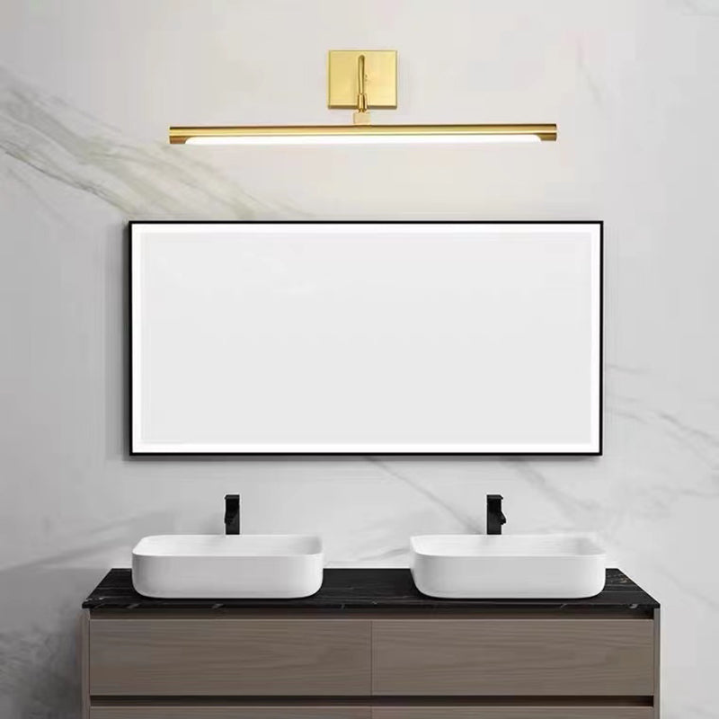 1-Light Linear Wall Sconces Modern Metal Wall Sconce Lights in Gold for Bathroom