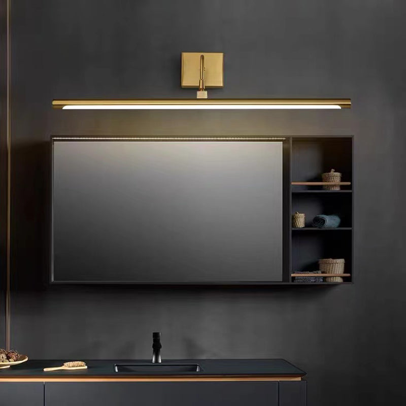 1-Light Linear Wall Sconces Modern Metal Wall Sconce Lights in Gold for Bathroom