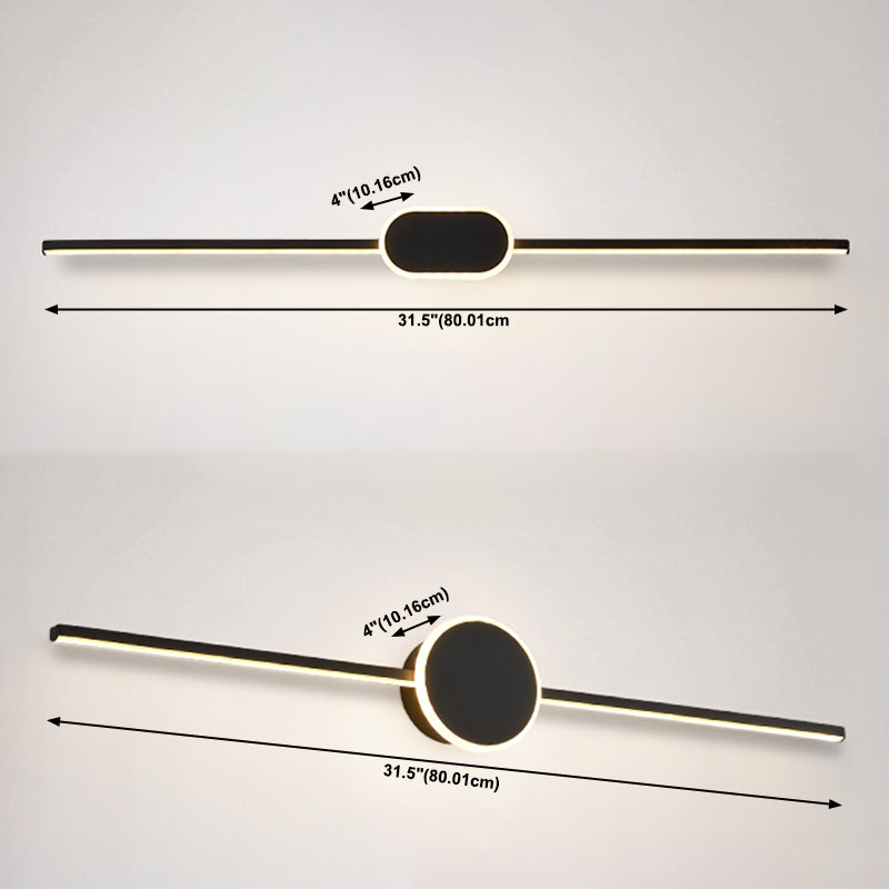 Luci di applique a parete lineare Modern Metal 1 Light Stipce Swree con tonalità acrilica