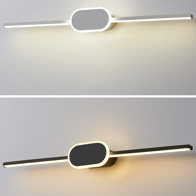Luci di applique a parete lineare Modern Metal 1 Light Stipce Swree con tonalità acrilica