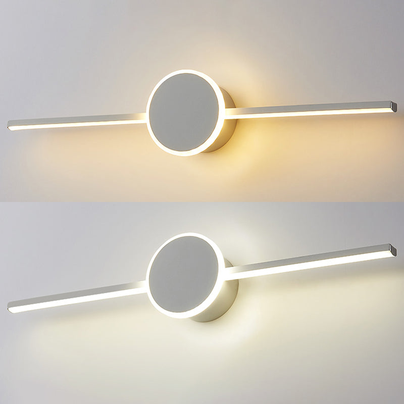 Luci di applique a parete lineare Modern Metal 1 Light Stipce Swree con tonalità acrilica