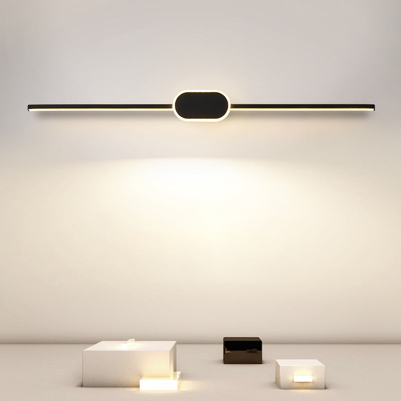 Luci di applique a parete lineare Modern Metal 1 Light Stipce Swree con tonalità acrilica
