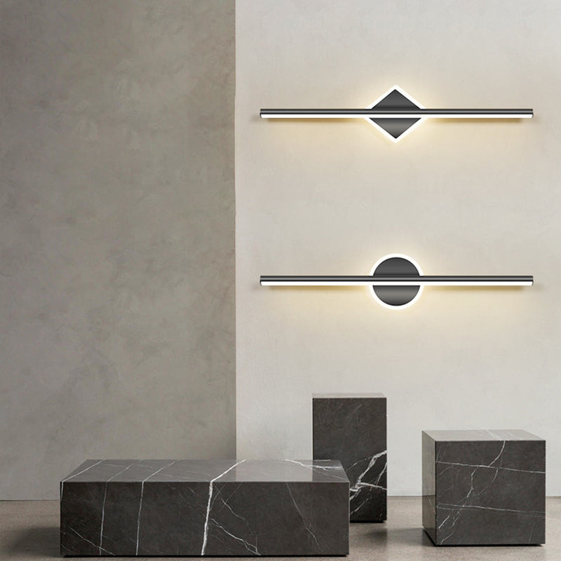 Linear Sconce Lights Modern Metal 2 Light Sconce Light Fixtures in Black Finish