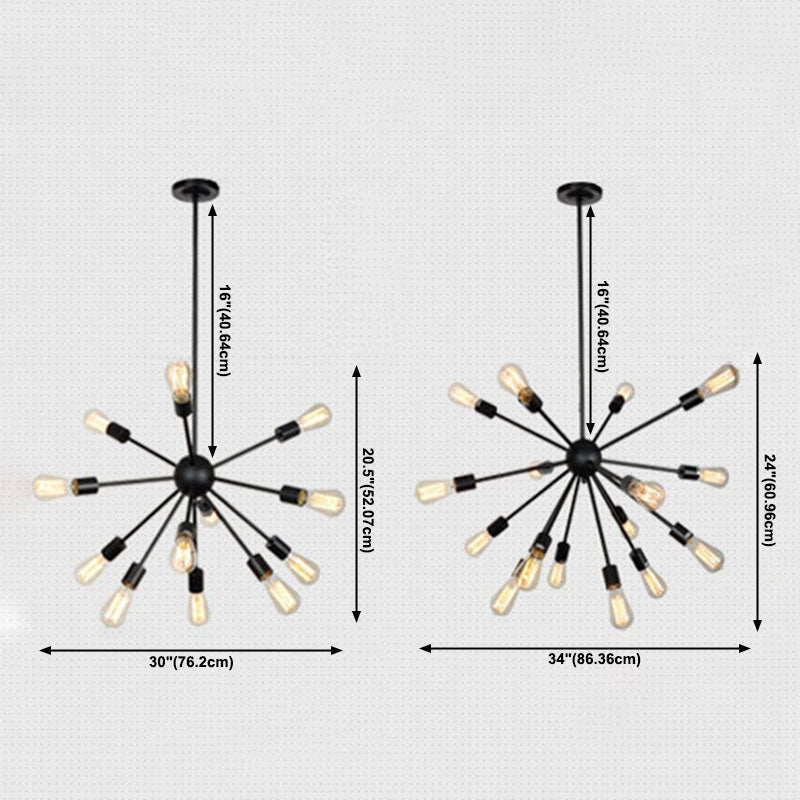 Lampade a sospensione di antichi a sospensione Black Starburst Baskets lampadario per bar