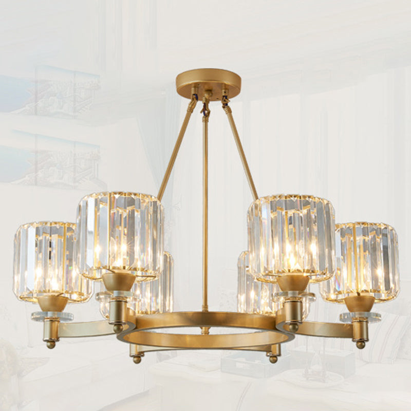Crystal Multi Lights hangende plafondlampen moderne stijl cilinder kroonluchter verlichtingsarmaturen