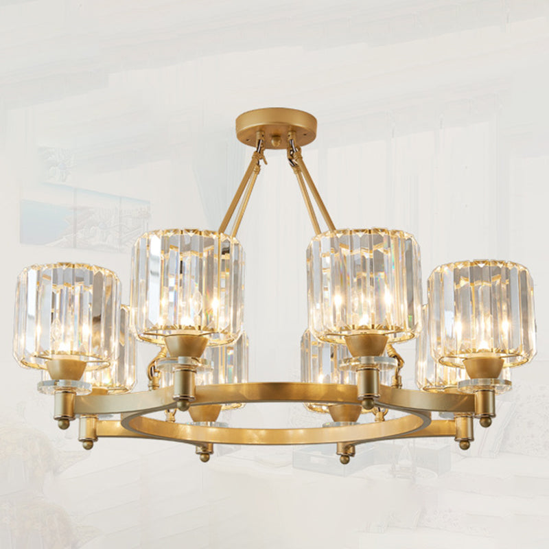 Crystal Multi Lights hangende plafondlampen moderne stijl cilinder kroonluchter verlichtingsarmaturen