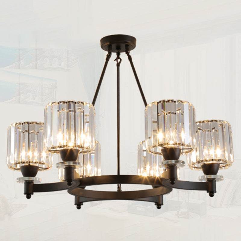 Crystal Multi Lights hangende plafondlampen moderne stijl cilinder kroonluchter verlichtingsarmaturen