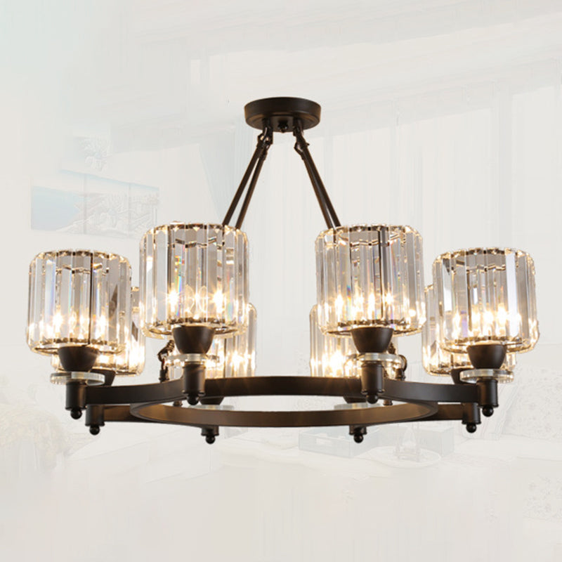 Crystal Multi Lights hangende plafondlampen moderne stijl cilinder kroonluchter verlichtingsarmaturen