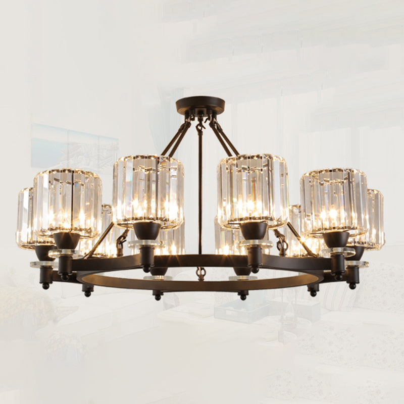 Crystal Multi Lights hangende plafondlampen moderne stijl cilinder kroonluchter verlichtingsarmaturen