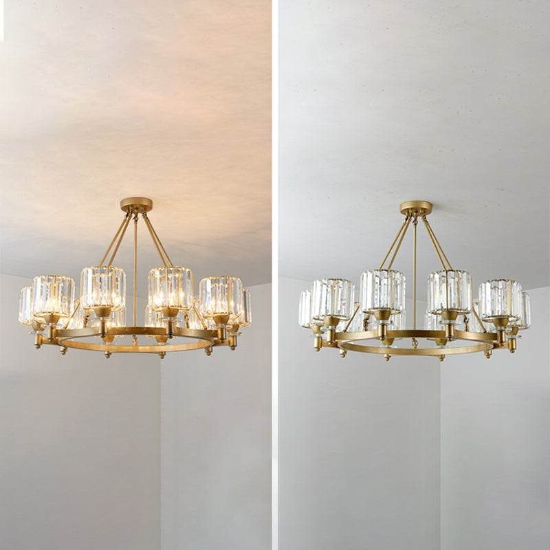 Crystal Multi Lights hangende plafondlampen moderne stijl cilinder kroonluchter verlichtingsarmaturen