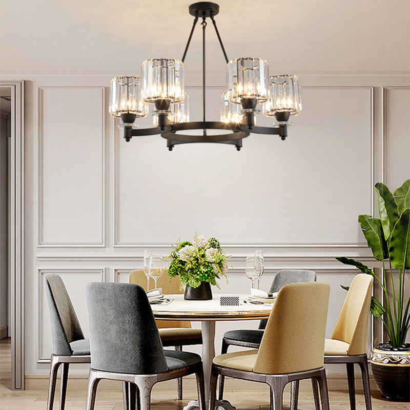 Crystal Multi Lights hangende plafondlampen moderne stijl cilinder kroonluchter verlichtingsarmaturen