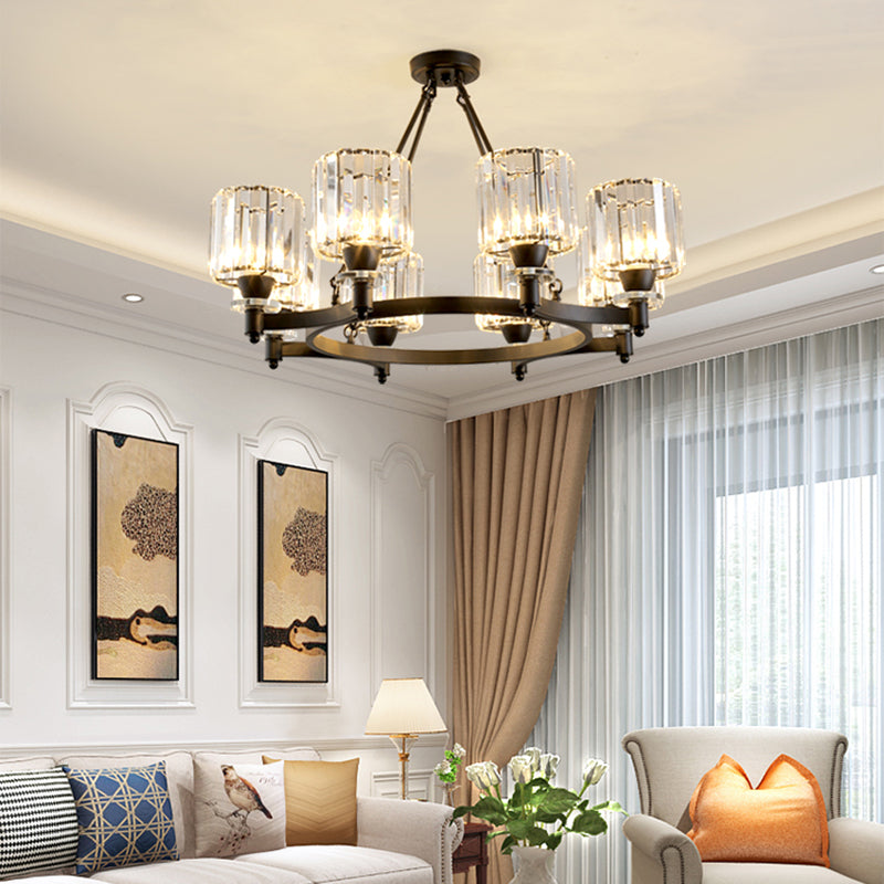 Crystal Multi Lights hangende plafondlampen moderne stijl cilinder kroonluchter verlichtingsarmaturen