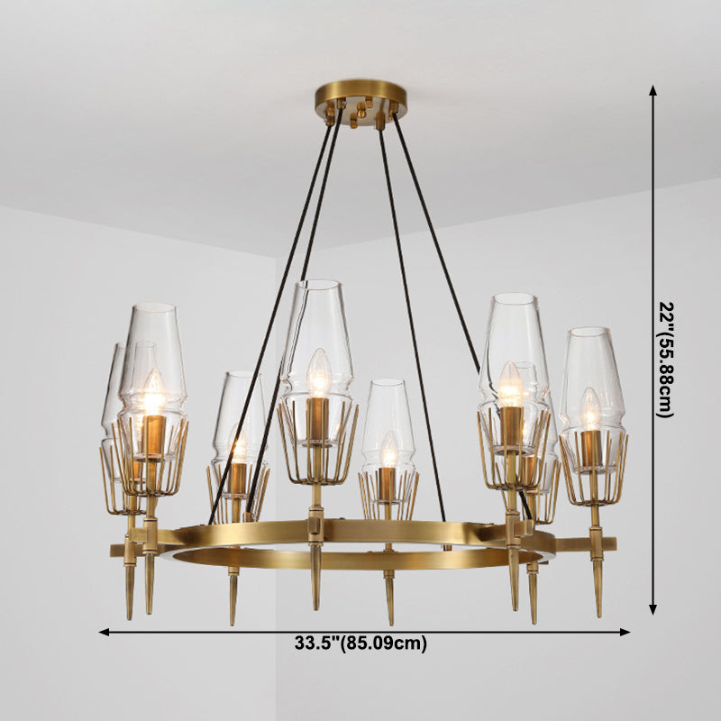 Duidelijke glas 8-lichts hangende plafondlampen radiale moderne stijl kroonluchter lamparmaturen