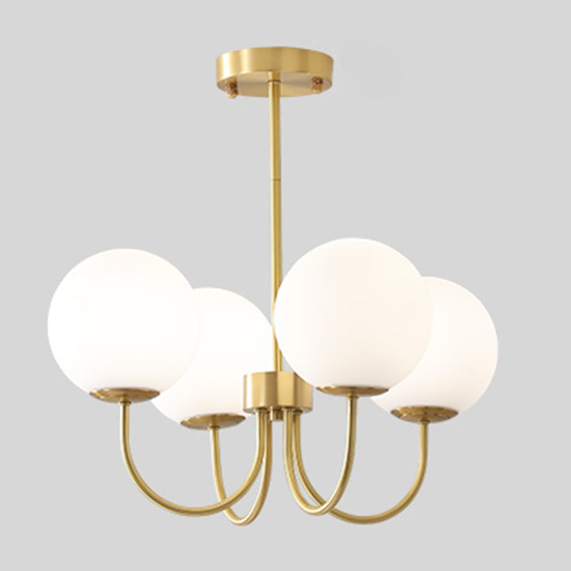 Luci multi -luci a sospensione a sospensione a sospensione a sospensione moderna lampadario a soffitto in vetro di latte