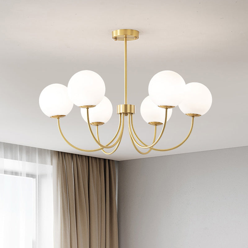 Luci multi -luci a sospensione a sospensione a sospensione a sospensione moderna lampadario a soffitto in vetro di latte