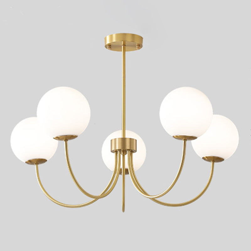 Luci multi -luci a sospensione a sospensione a sospensione a sospensione moderna lampadario a soffitto in vetro di latte