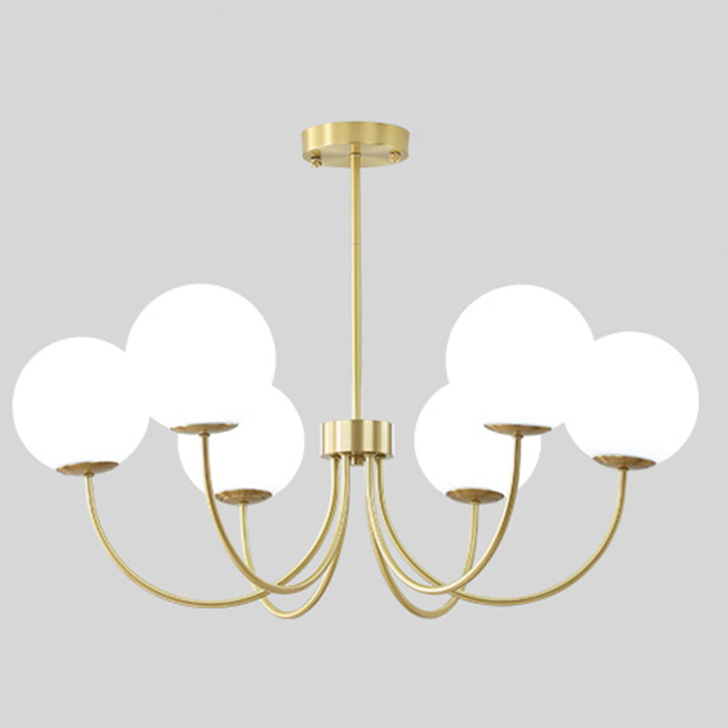 Luci multi -luci a sospensione a sospensione a sospensione a sospensione moderna lampadario a soffitto in vetro di latte