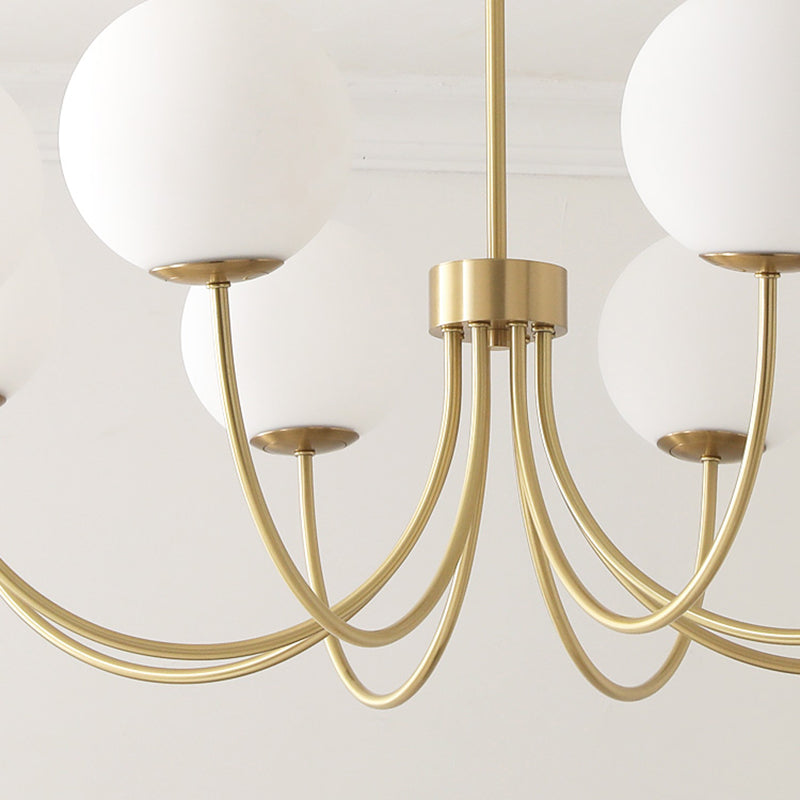 Luci multi -luci a sospensione a sospensione a sospensione a sospensione moderna lampadario a soffitto in vetro di latte