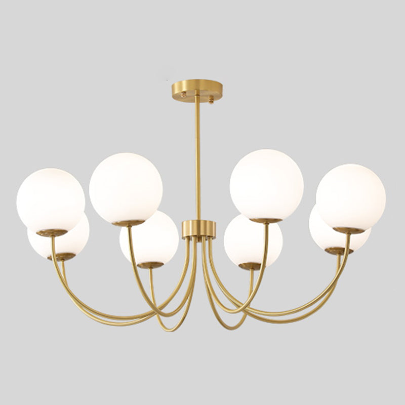 Luci multi -luci a sospensione a sospensione a sospensione a sospensione moderna lampadario a soffitto in vetro di latte