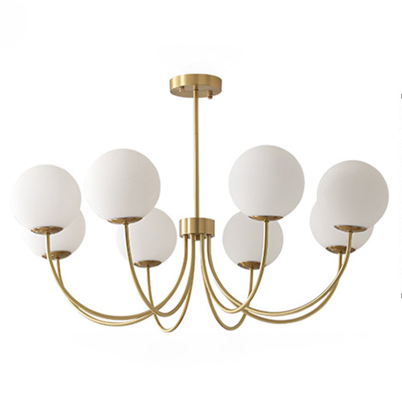 Luci multi -luci a sospensione a sospensione a sospensione a sospensione moderna lampadario a soffitto in vetro di latte