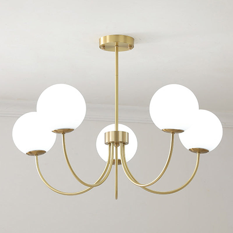 Luci multi -luci a sospensione a sospensione a sospensione a sospensione moderna lampadario a soffitto in vetro di latte