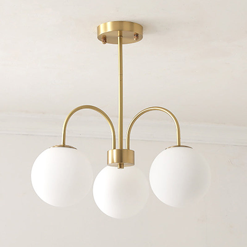 Luci multi -luci a sospensione a sospensione a sospensione a sospensione moderna lampadario a soffitto in vetro di latte