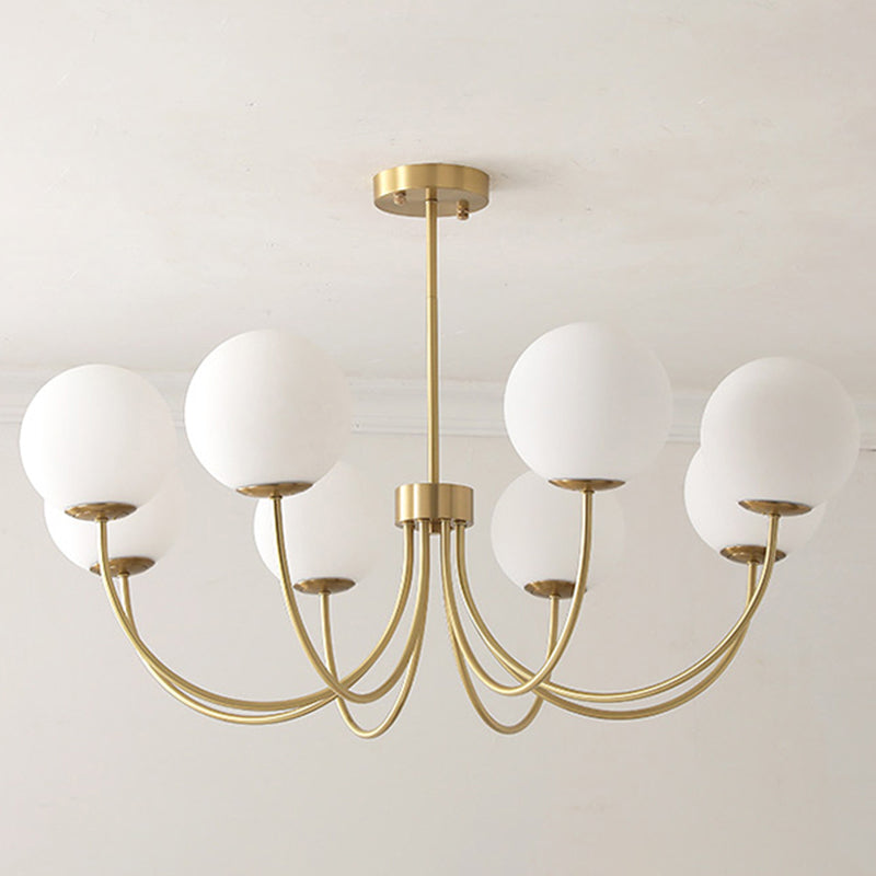 Luci multi -luci a sospensione a sospensione a sospensione a sospensione moderna lampadario a soffitto in vetro di latte