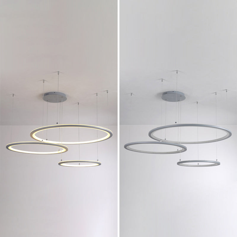 Moderne kroonluchters voor eetkamer meerdere ringen Opgebroken verlichtingsarmaturen